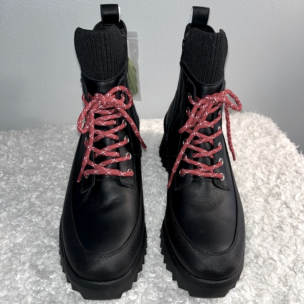 Nurture Rebalance 3M Water Resistant Leather Lug Sole Platform Boots - Picture 7 of 10